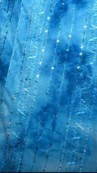 Cato Blue Sleeveless Sequin Handkerchief Hem Top Size M skuM