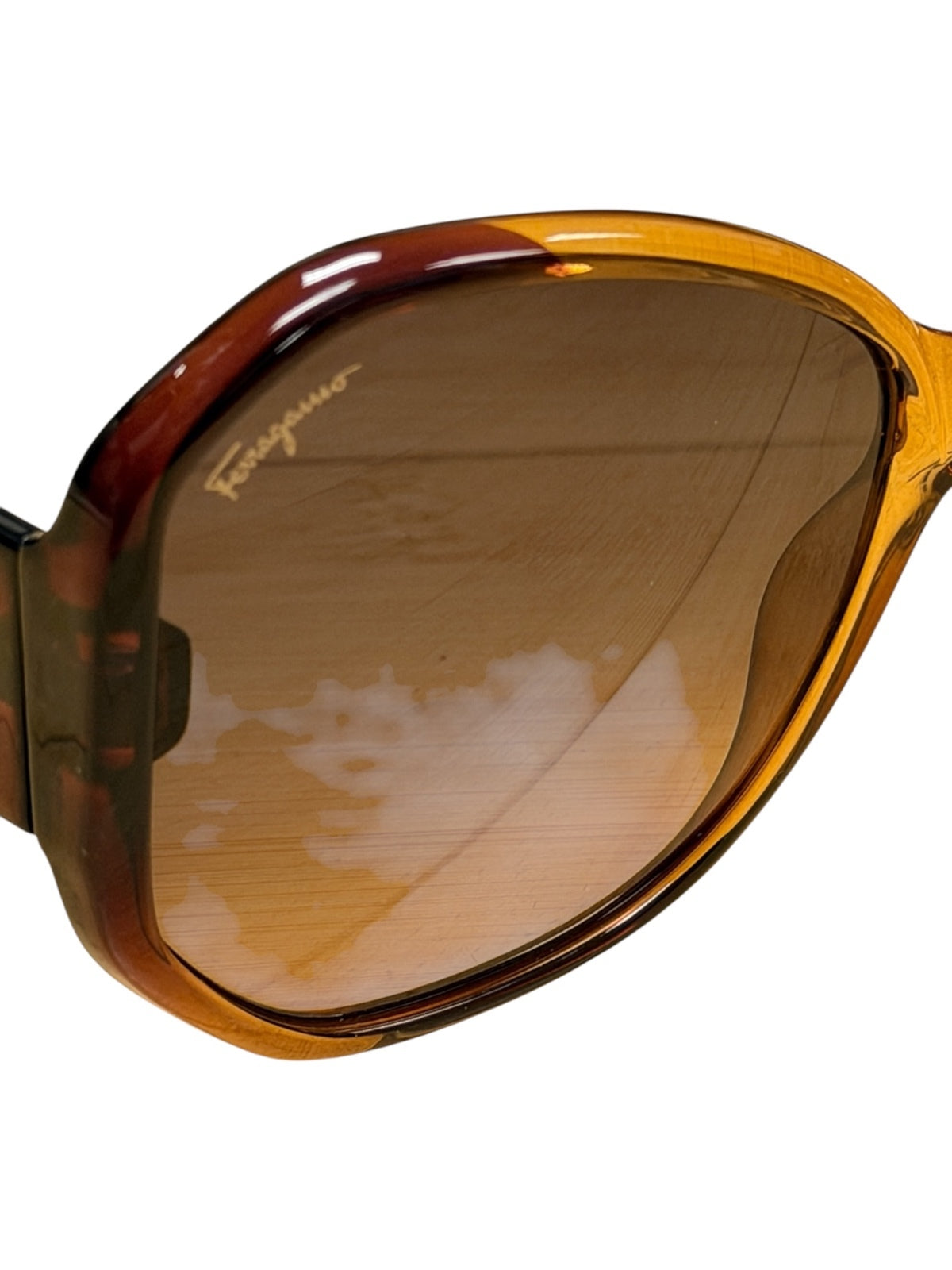 Ferragamo Brown Gradient Lens Sunglasses with Gold Logo Detail