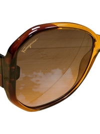 Ferragamo Brown Gradient Lens Sunglasses with Gold Logo Detail