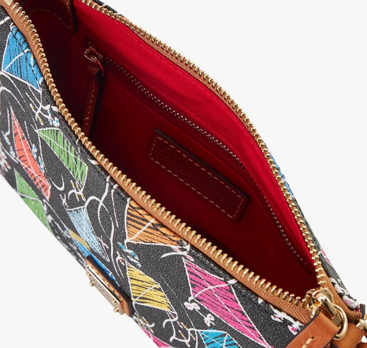 Dooney & Bourke Black Multi Color Kite Print Crossbody Bag and Wallet Set NWT