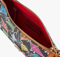 Dooney & Bourke Black Multi Color Kite Print Crossbody Bag and Wallet Set NWT