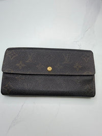 Louis Vuitton Vintage Monogram Continental Long Snap Wallet Brown