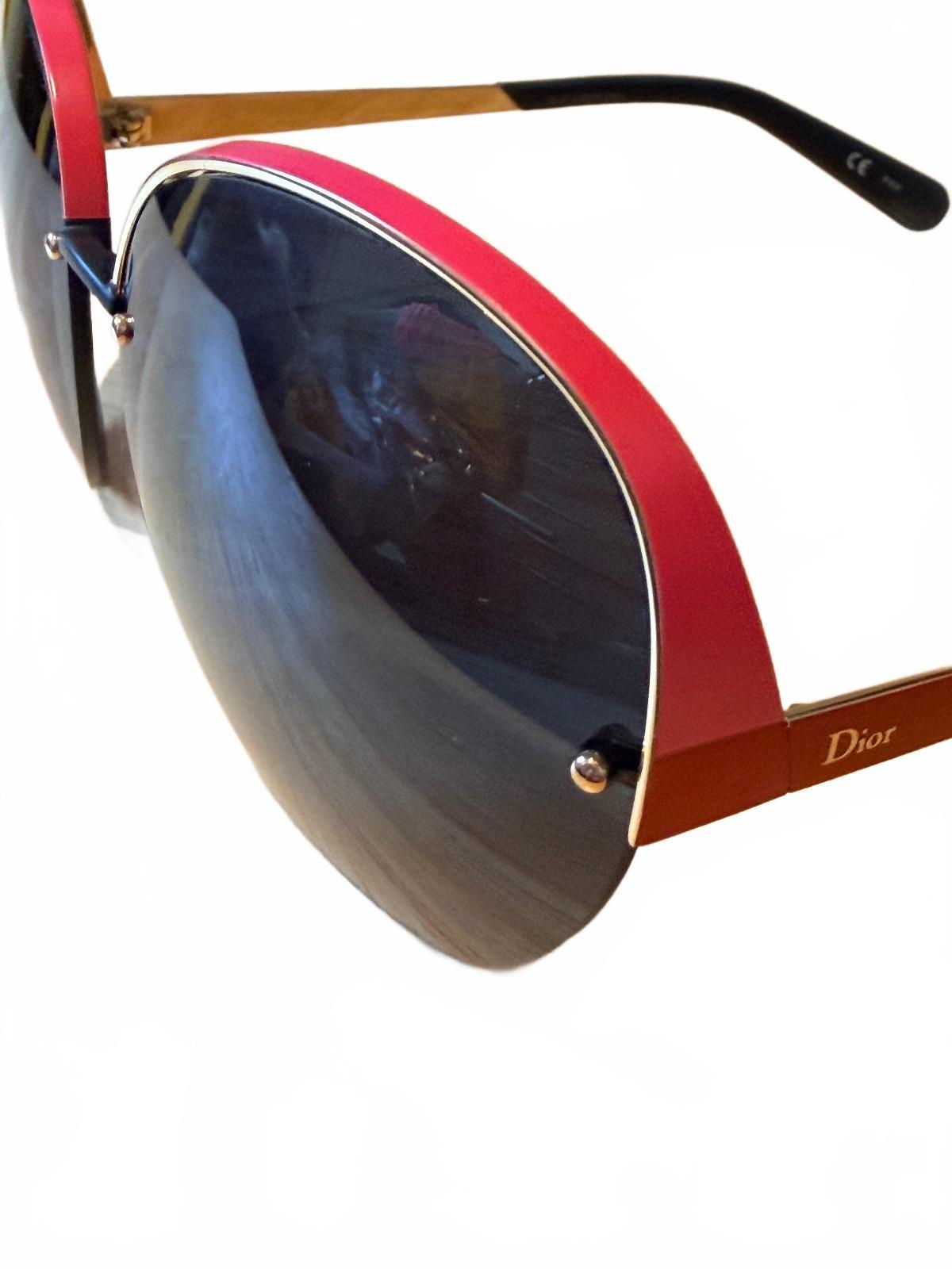 Christian Dior Superbe RMU KU Red Pink Titanium Sunglasses New with Case and COA
