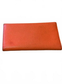 MCM Orange Leather Wallet with Gold-tone Clasp