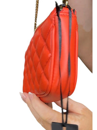 Versace Nappa Quilted Tribute Icon Pouch Quilted Orange Leather Crossbody Bag
