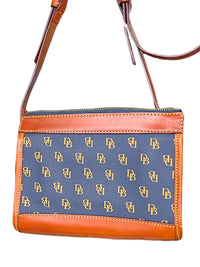Dooney & Bourke Crossbody Bag with Signature Logo Print and Leather Trim