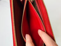 Louis Vuitton Retiro Zippy Wallet Monogram Cherry Red Leather