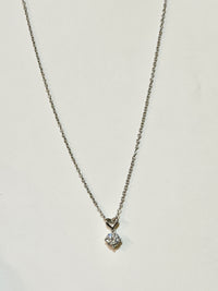 Moissanite authentic silver tone necklace 16”-18” New N10