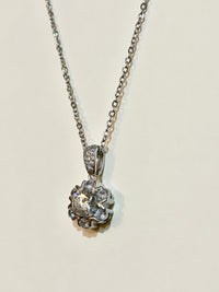 Moissanite authentic silver tone necklace 16”-18” New N9
