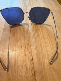 Celine CL40135U 16V Silver Blue Sunglasses 65mm New with Case and Box