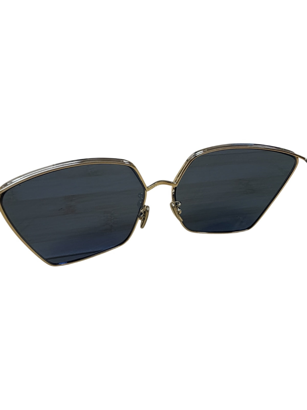 Gold Frame Black Lens Geometric Sunglasses