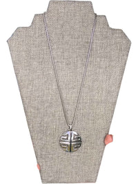 Givenchy Silver Tone Logo Pendant Necklace