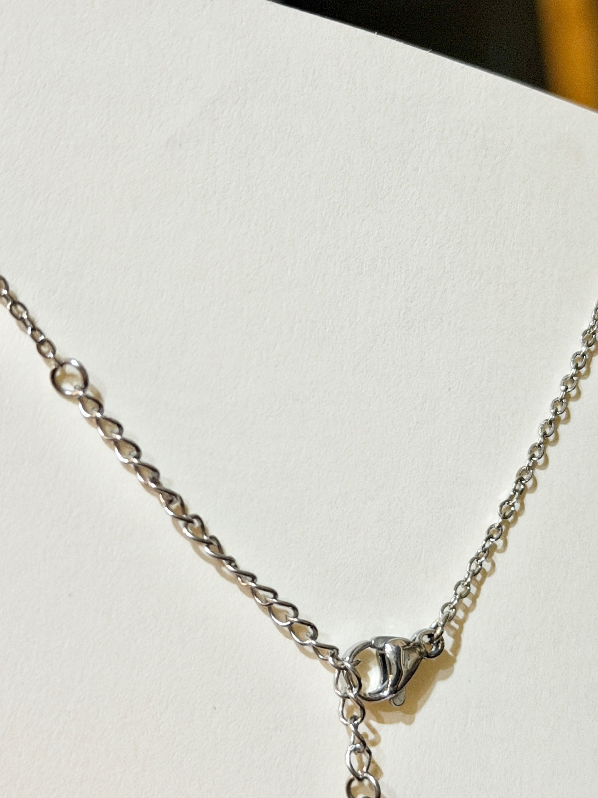 Moissanite authentic silver tone necklace 16”-18” New N9