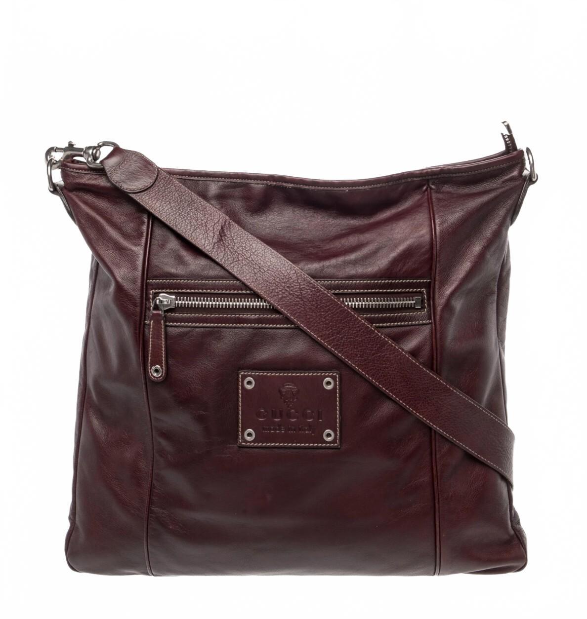 Gucci Vintage Burgundy Leather Crossbody Bag