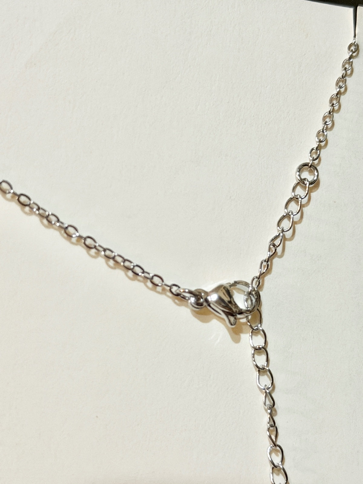 Moissanite authentic silver tone necklace 16”-18” New N7