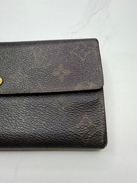 Louis Vuitton Vintage Monogram Continental Long Snap Wallet Brown