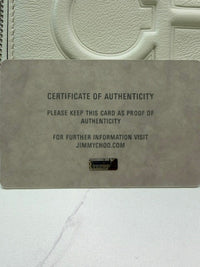 Jimmy Choo Bettina Milk White Leather Embossed Zip Wallet full inclusion new