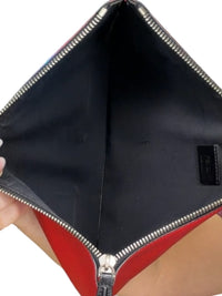 Fendi Bag Bugs Monster Eyes Red Leather Zip Clutch Pouch Portfolio