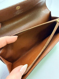 Louis Vuitton Vintage Monogram Continental Long Snap Wallet Brown
