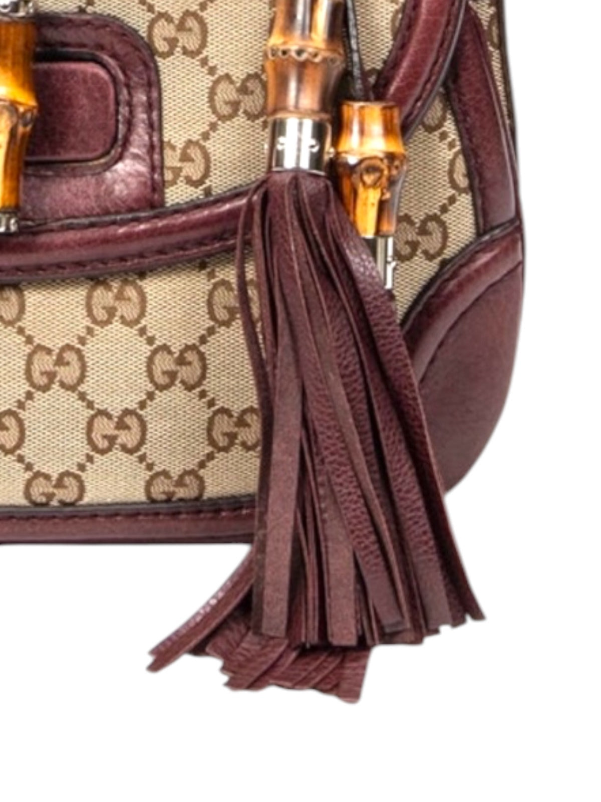 Gucci Bamboo Handle GG Supreme Canvas Shoulder Bag
