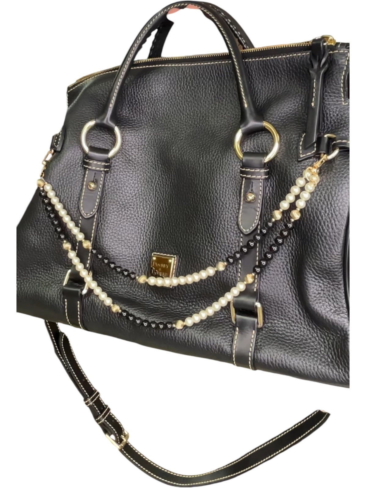 Dooney & Bourke Black Pebbled Leather Satchel