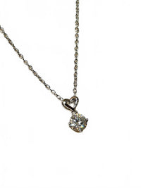 Moissanite authentic silver tone necklace 16”-18” New N10