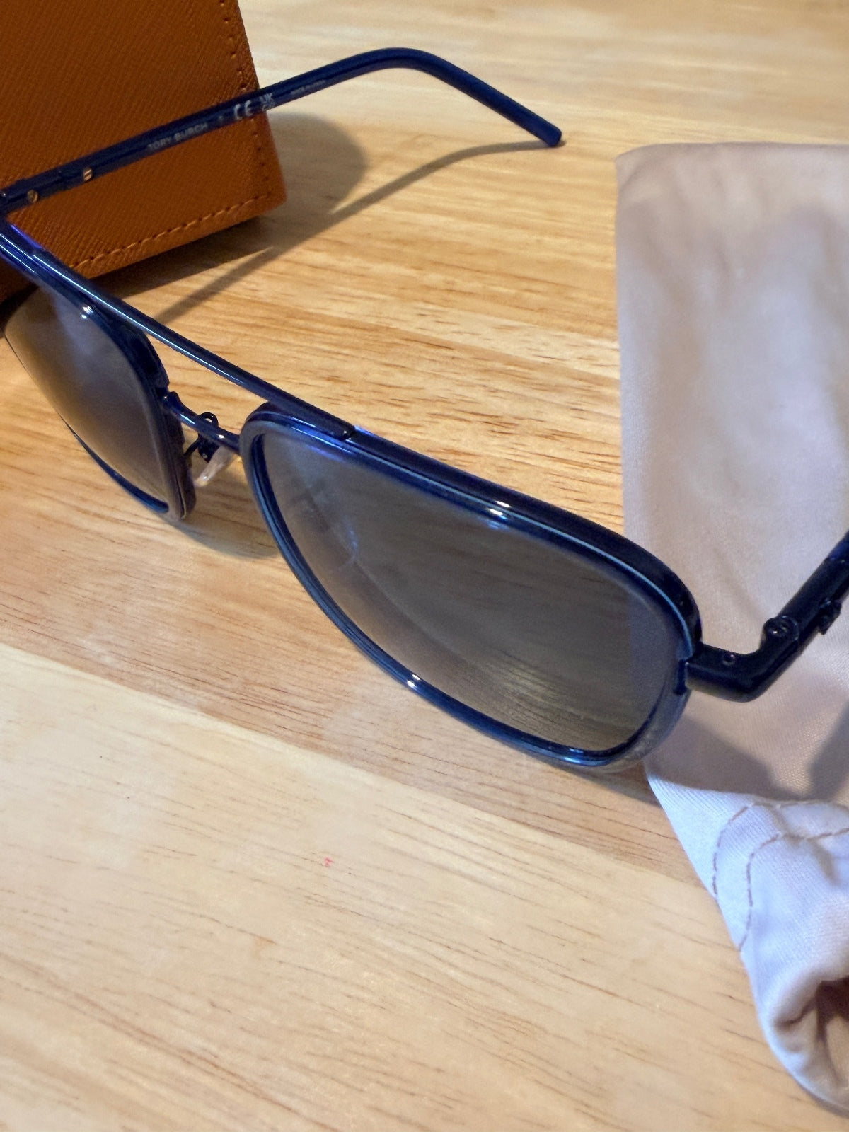 Tory Burch TY6090 Blue Aviator Sunglasses with Case