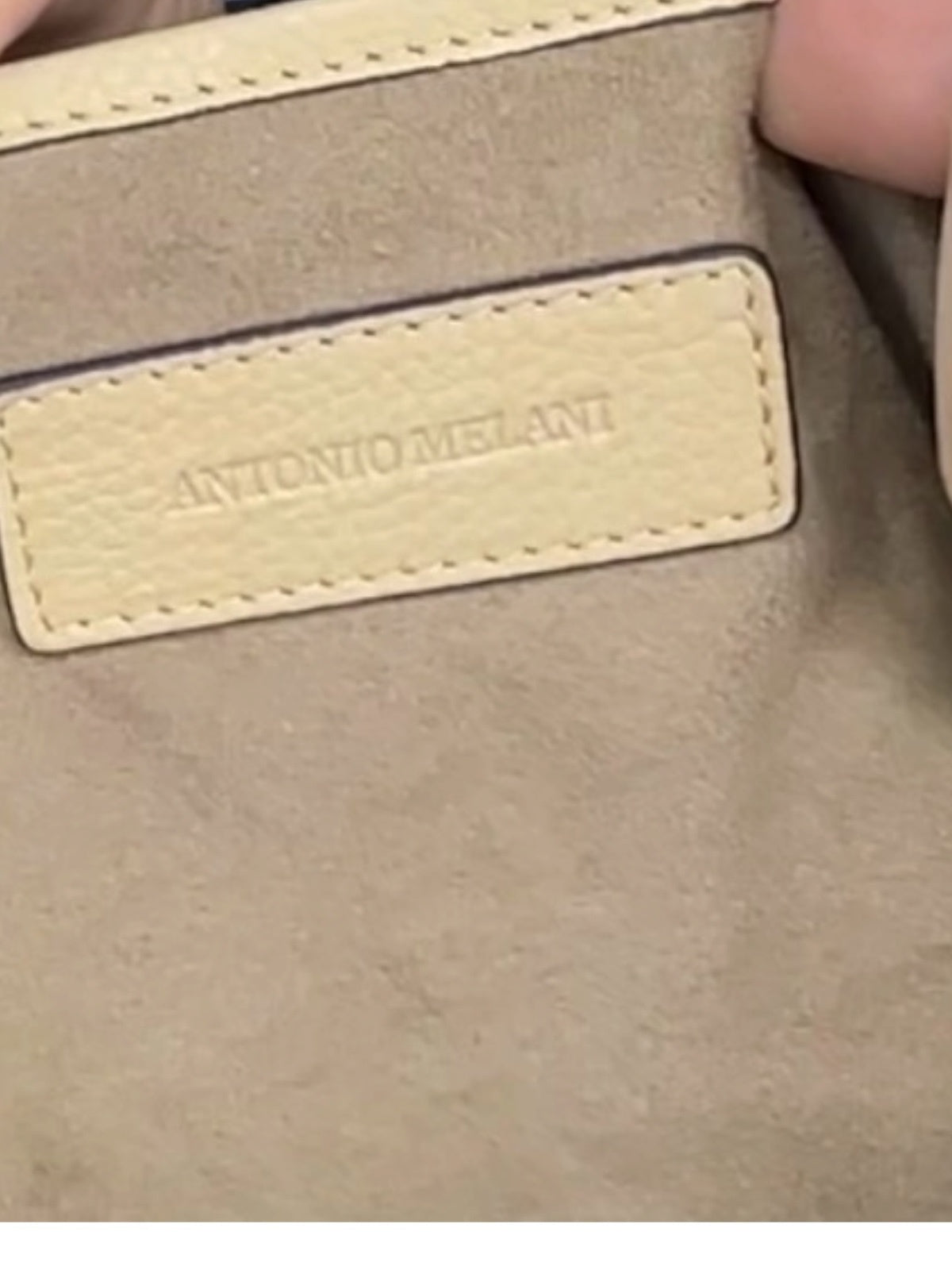 Antonio Melani Beige Leather Tote Shoulder Bag Satchel