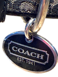 Coach Rare Black Signature Jacquard Authentic Dog Collar and Leash Set