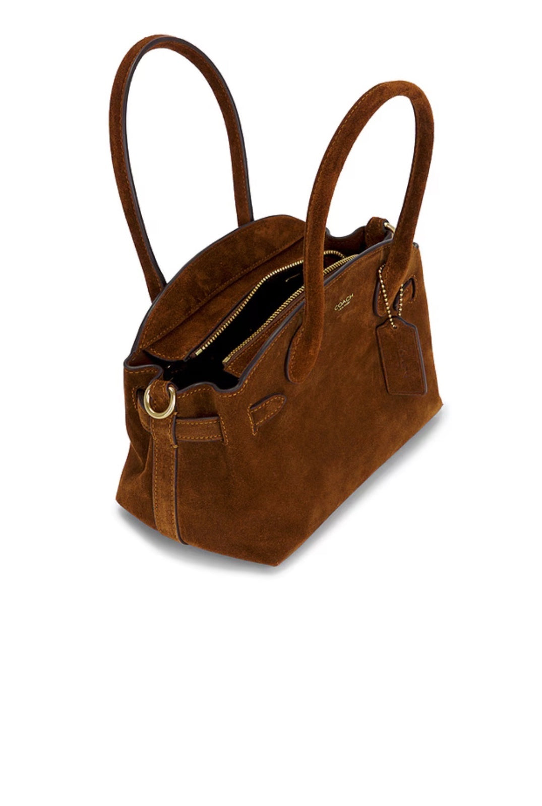 Coach Soft Suede Empire Carryall 21 in Warm Brown Crossbody new with tags