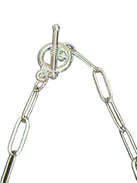 Coach Pink Handbag Charm Necklace Silver tone paperclip Chain toggle closure