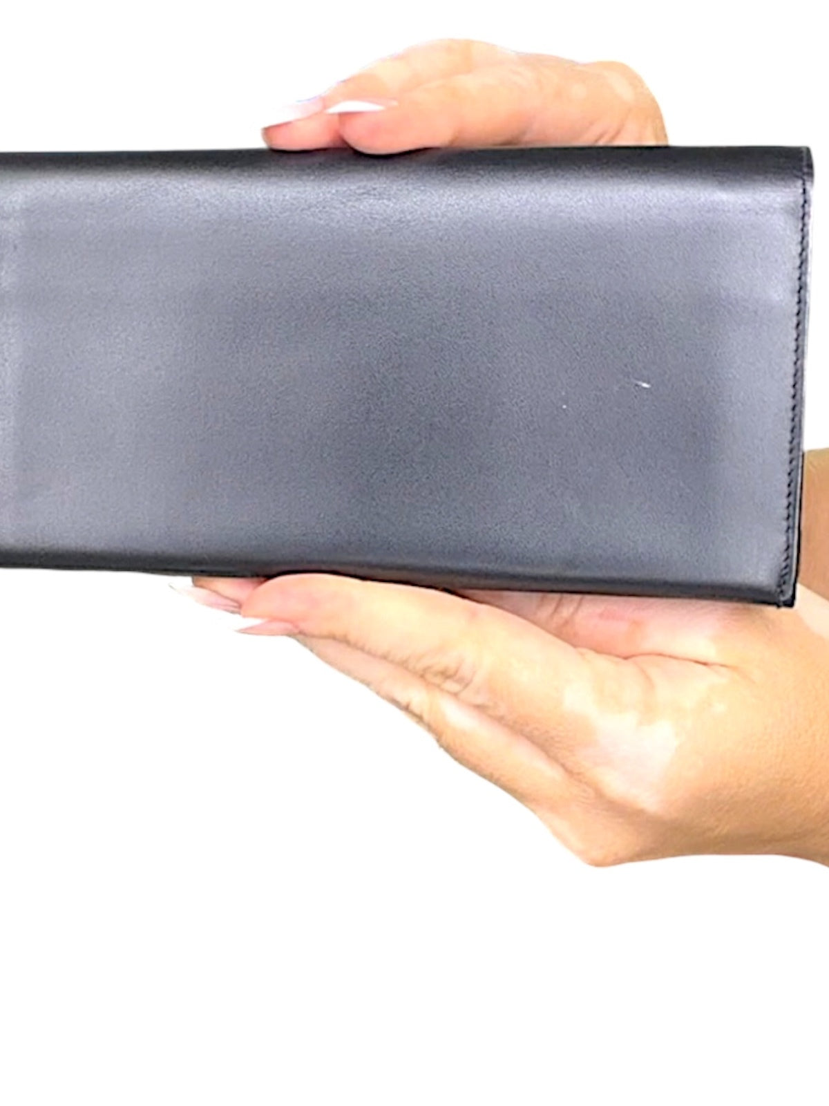 Dunhill Black Leather Long Wallet with Gold Accents - Minimalist Luxury Design