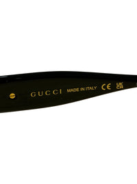 Gucci Oversized Black Square Sunglasses with Gold GG Logo
