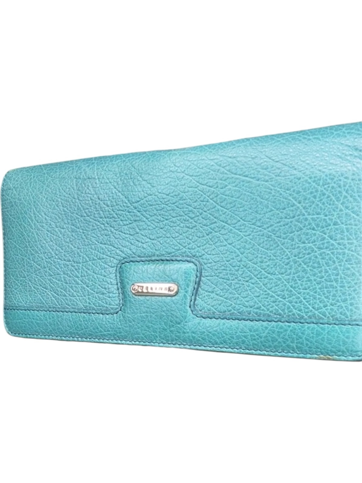 Celine Blue Leather Long Wallet authentic vintage Celine Large Flap Wallet