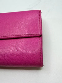 Furla Hot Pink Fuchsia Saffiano Leather Continental Wallet