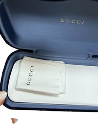 Gucci Oversized Black Square Sunglasses with Gold GG Logo