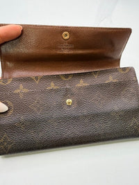 Louis Vuitton Vintage Monogram Continental Long Snap Wallet Brown