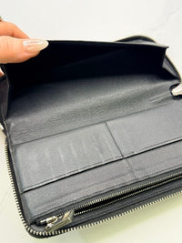Louis Vuitton Taiga Black Leather Zippy Wallet Vertical Long Organizer