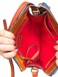 Dooney & Bourke Crossbody Bag with Signature Logo Print and Leather Trim