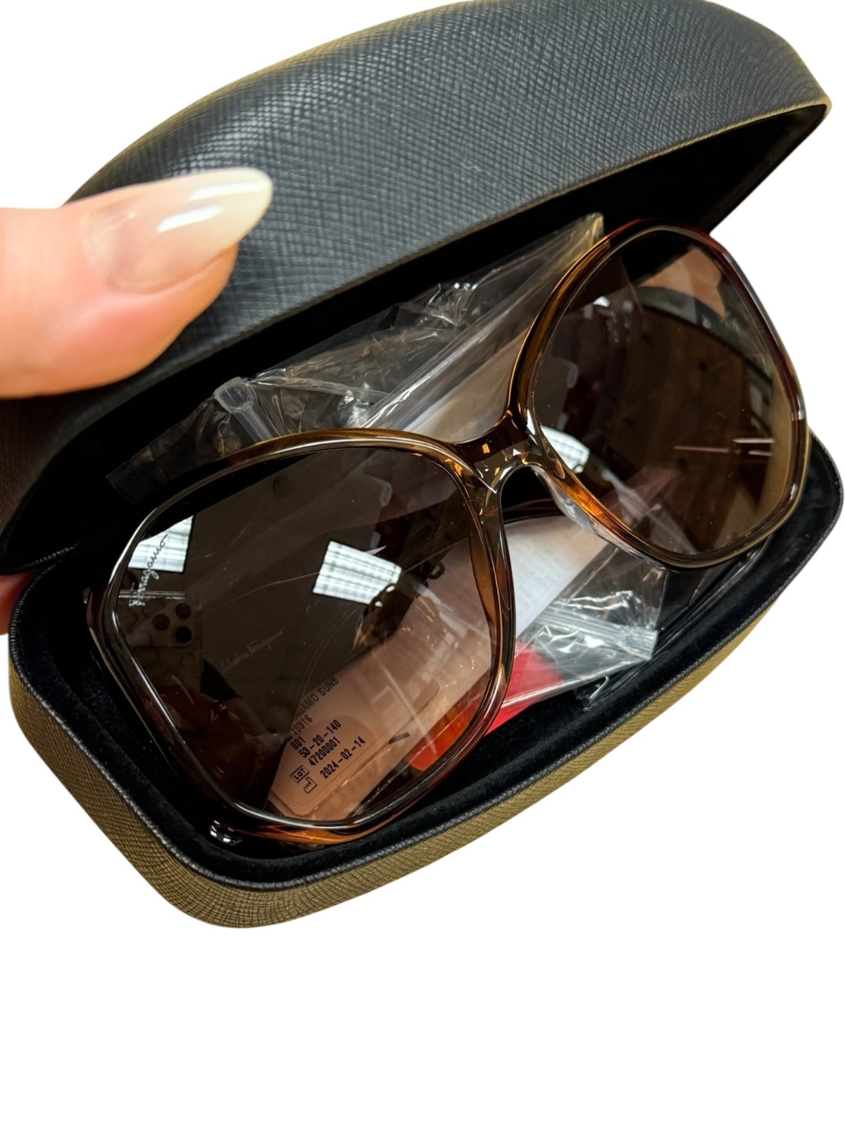 Ferragamo Brown Gradient Lens Sunglasses with Gold Logo Detail