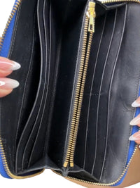 Loewe Embossed Leather Zip-Around Wallet in Blue