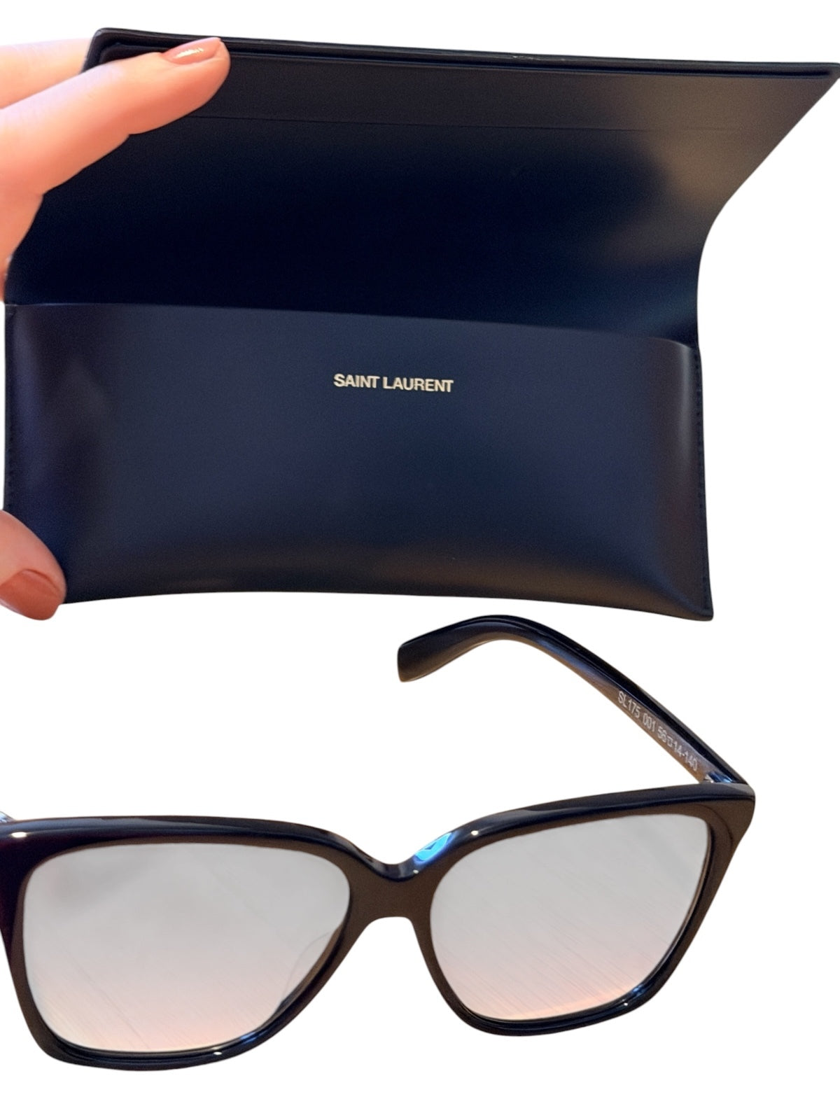 Saint Laurent SL175 Black Oversized Square Sunglasses New with Case
