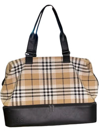 BEIS The Weekender Plaid Travel Bag Carry On Overnight Luggage Shoe Compartment