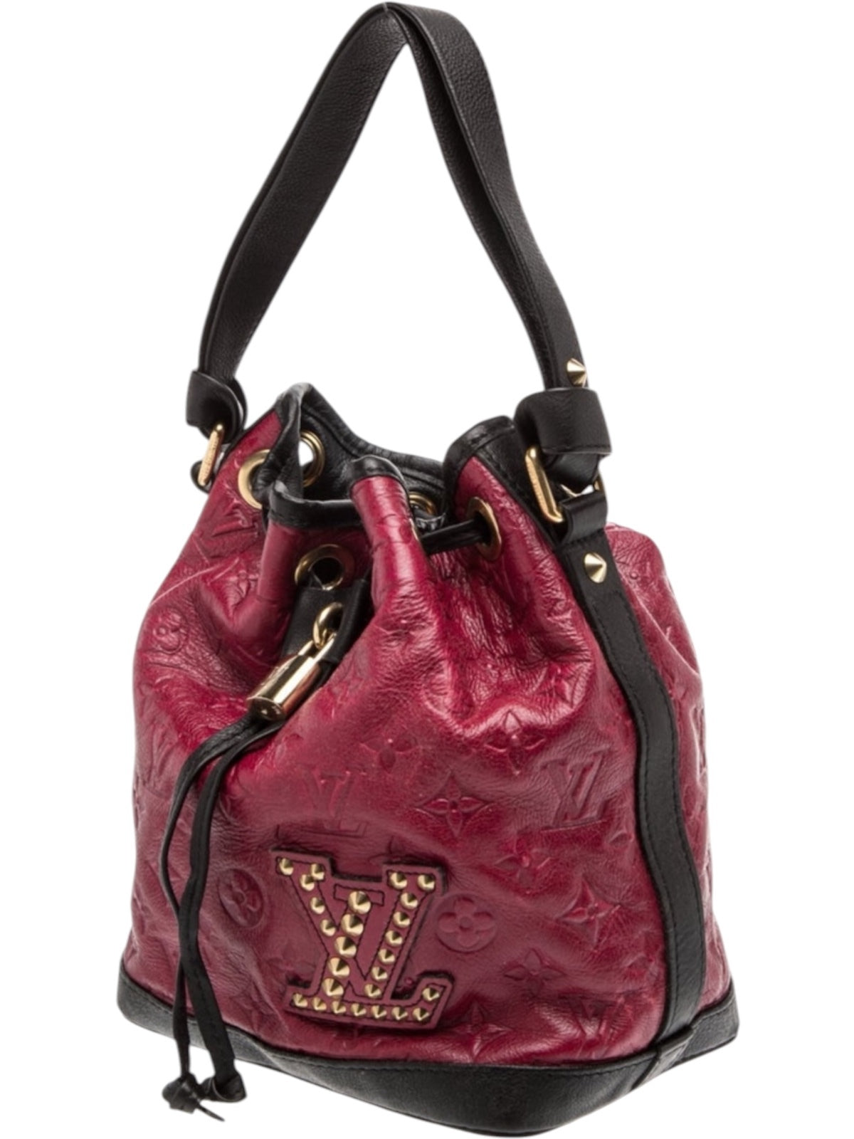 Louis Vuitton Empreinte NéoNoé Small Burgundy Leather Bucket Bag with COA