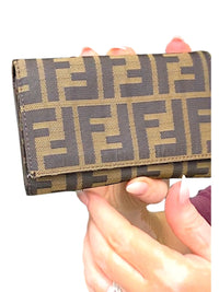 Vintage Fendi Zucca FF Monogram Canvas Wallet Brown