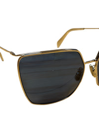 Gold Frame Black Lens Geometric Sunglasses