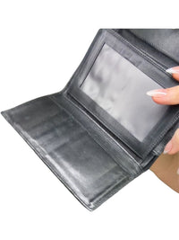 Fendi Black Folded Wallet with Metal Logo Plaque