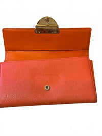 MCM Orange Leather Wallet with Gold-tone Clasp