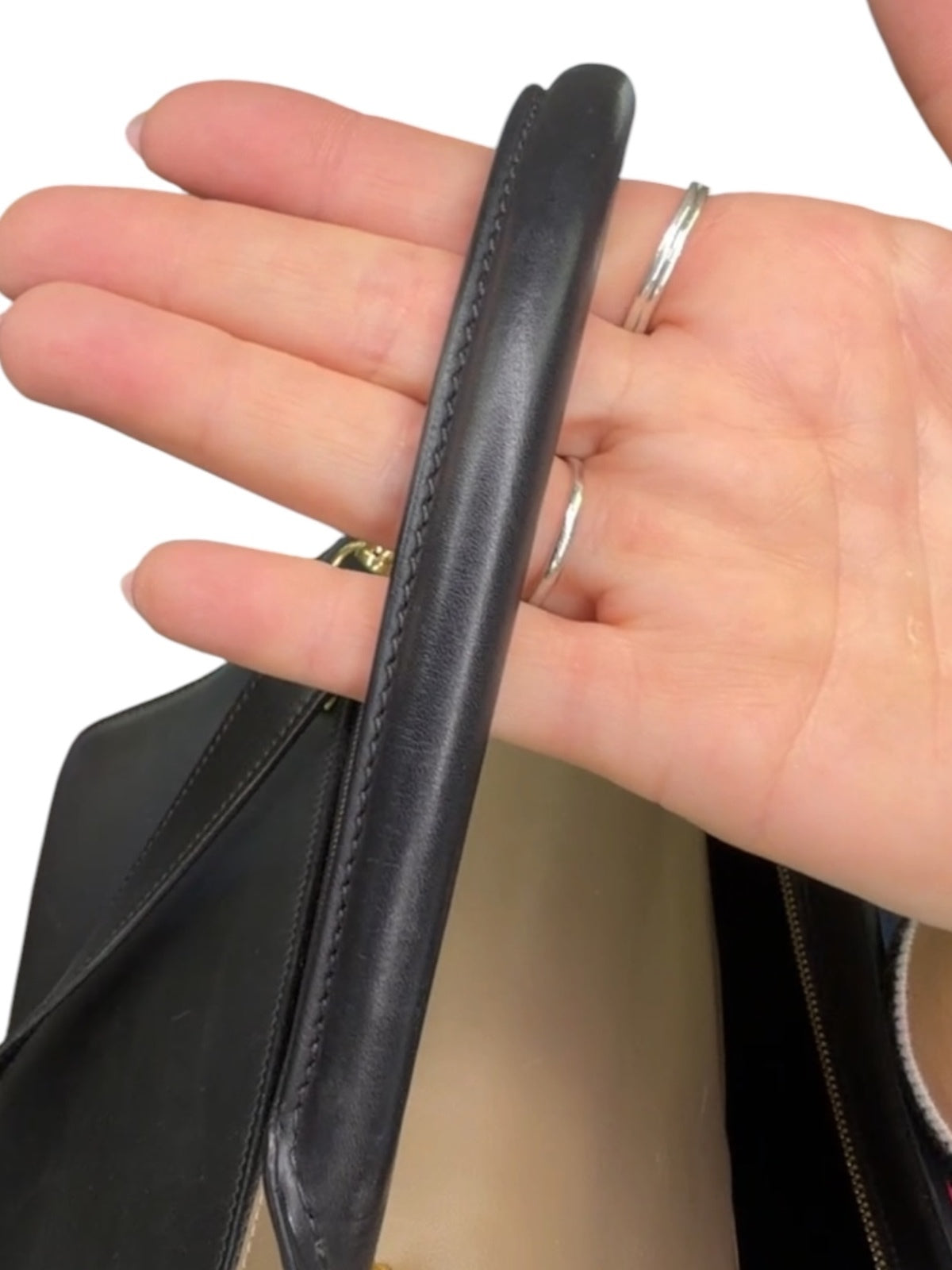 Celine Trapeze Medium Tricolor Leather & Suede Satchel Bag Black Taupe