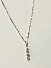 Moissanite authentic silver tone necklace 16”-18” New N7